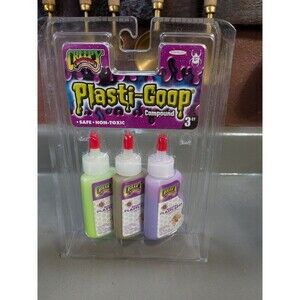 Creepy Crawlers Plasti-Goop Compound 3 Pack Green Brown Purple, New Sealed
